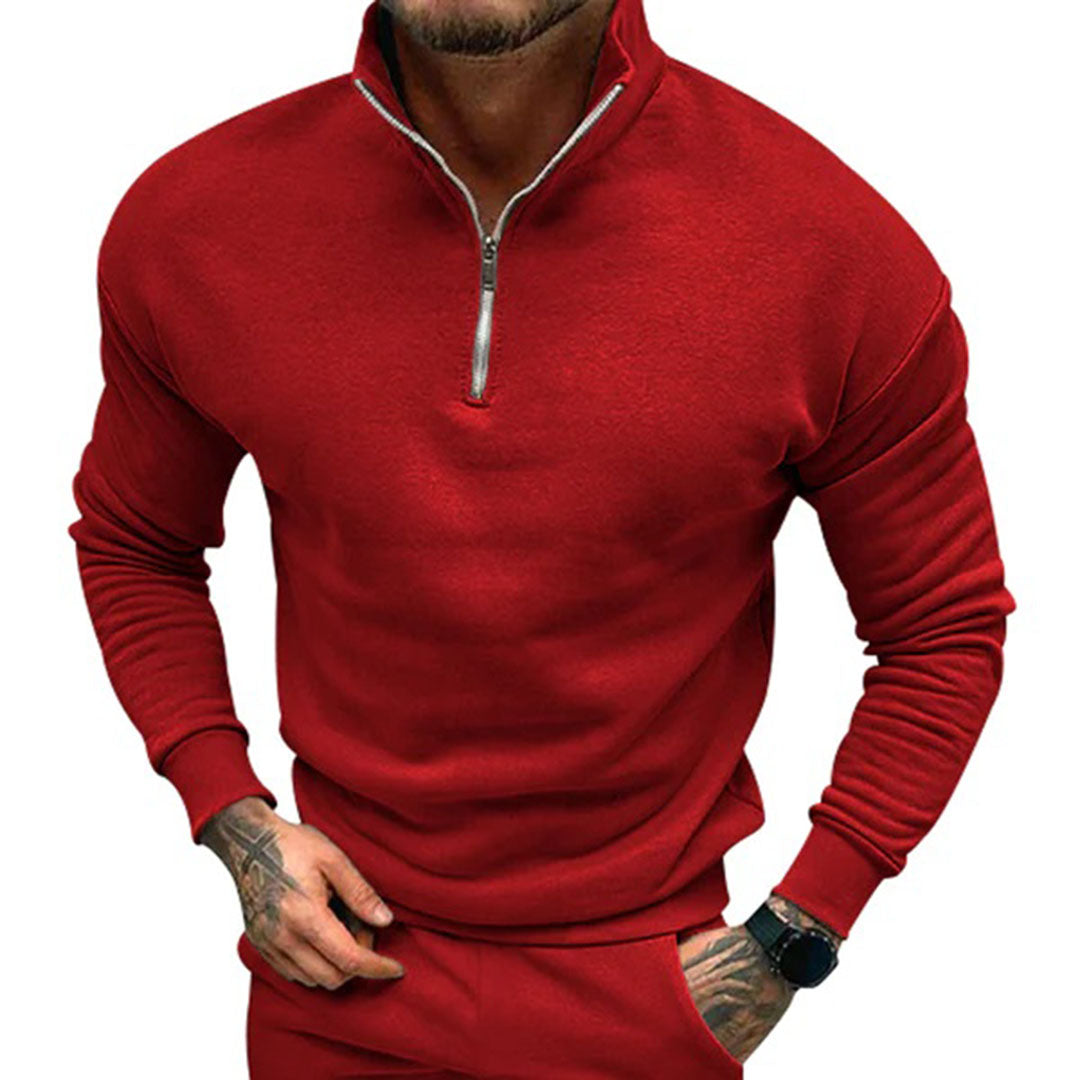 Men's Half-Zip Sweater with Zipper