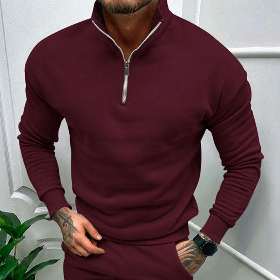 Men's Half-Zip Sweater with Zipper