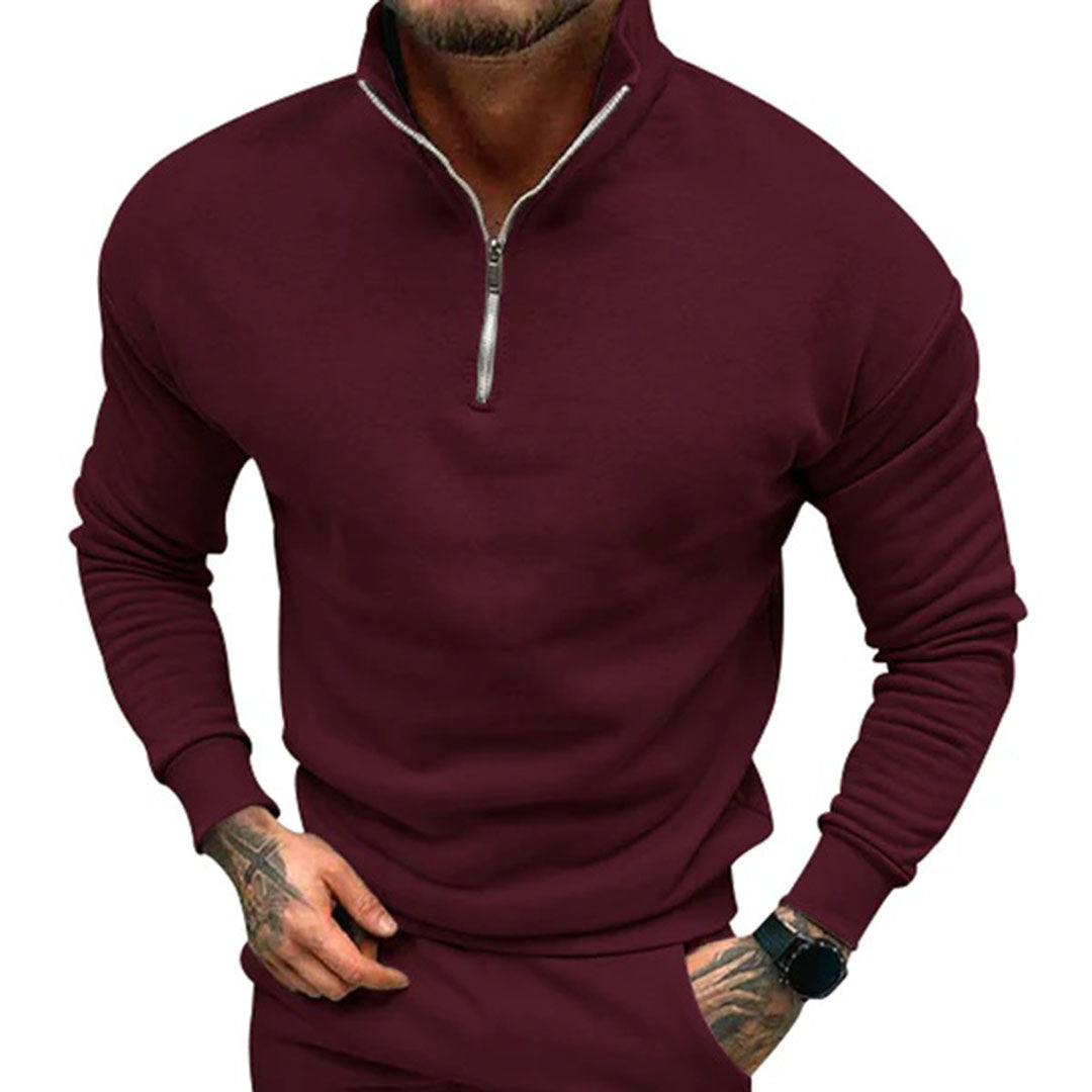 Men's Half-Zip Sweater with Zipper