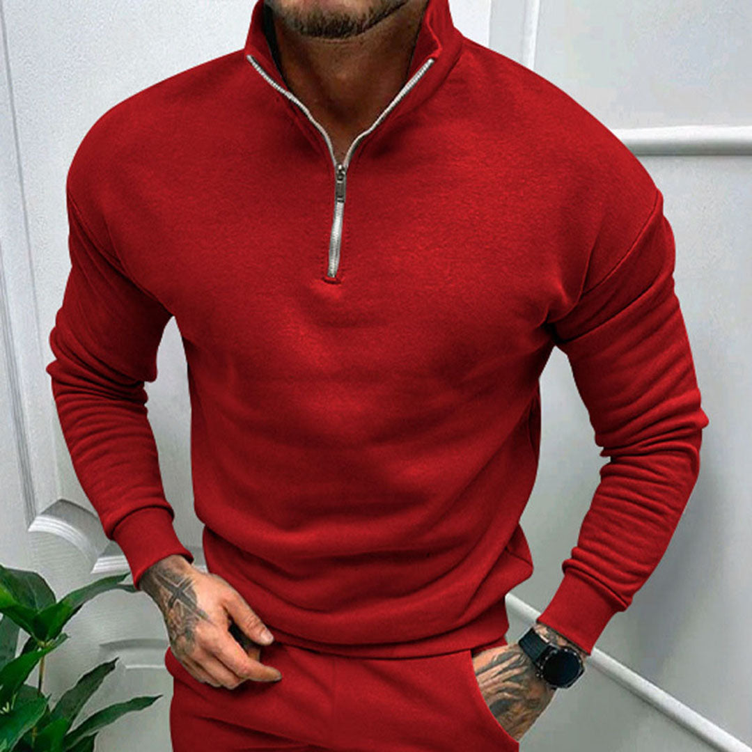 Men's Half-Zip Sweater with Zipper
