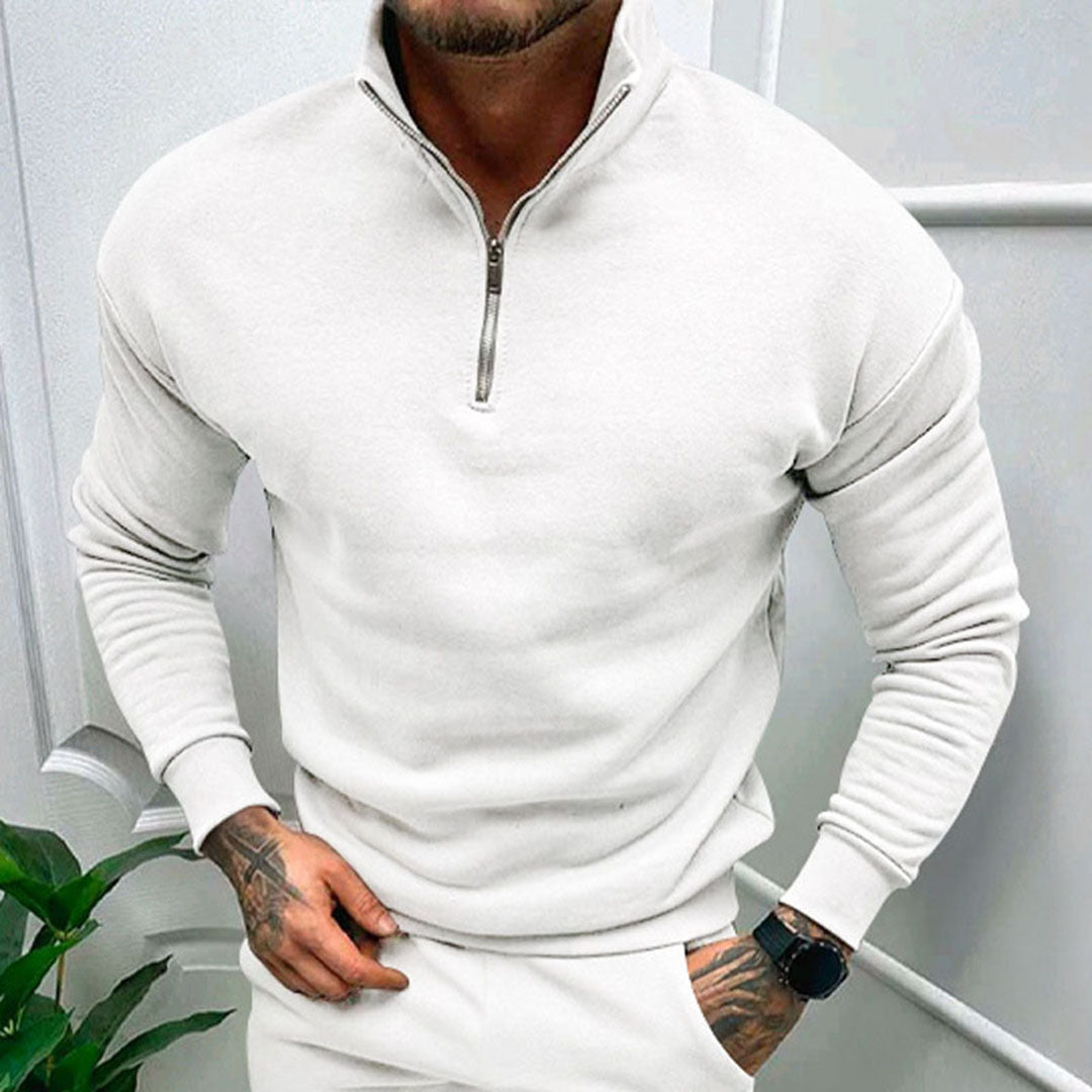 Men's Half-Zip Sweater with Zipper