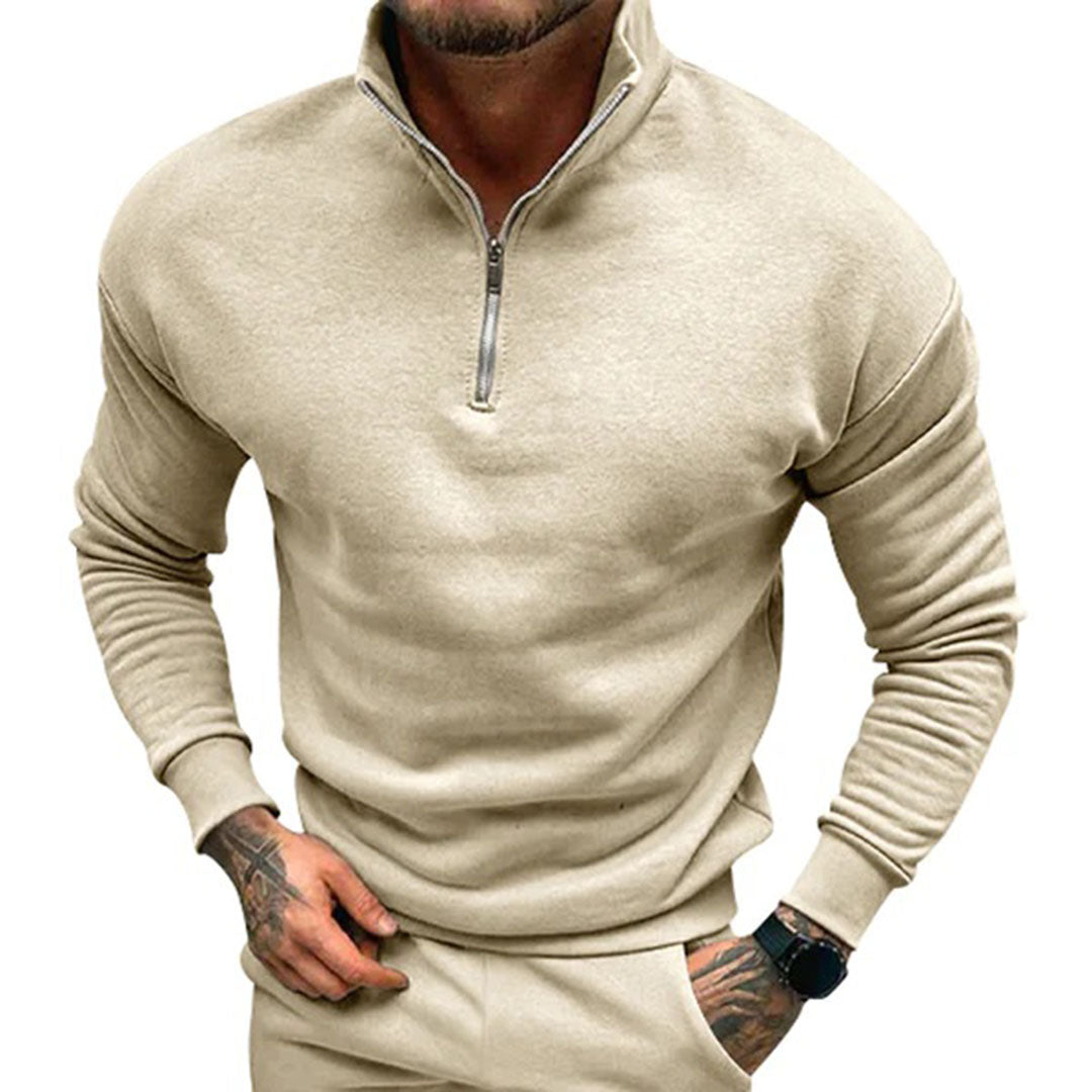 Men's Half-Zip Sweater with Zipper