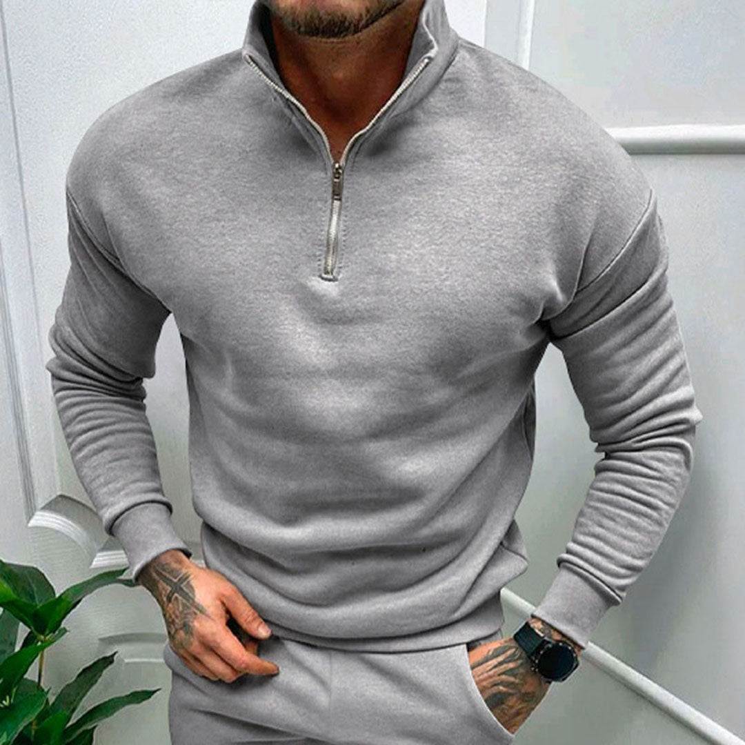 Men's Half-Zip Sweater with Zipper