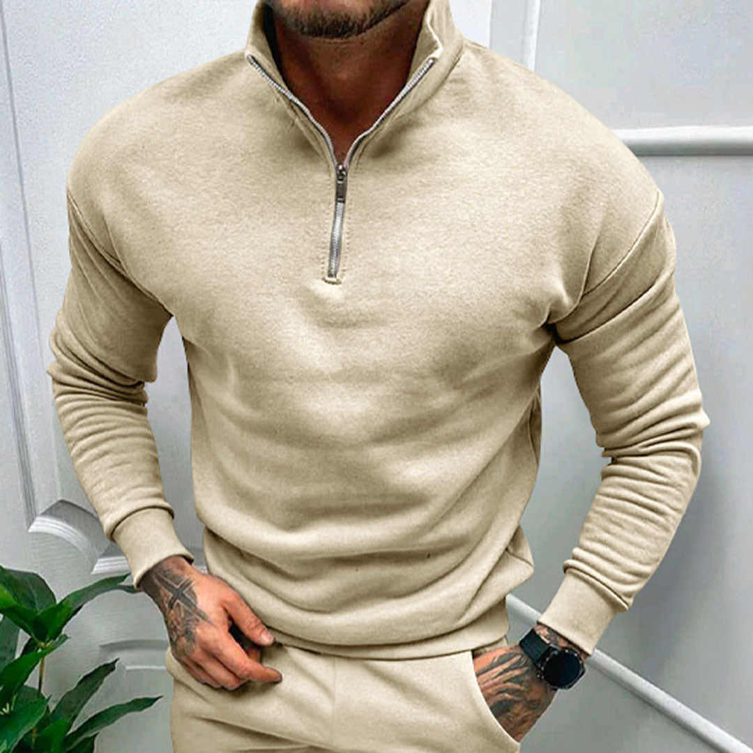 Men's Half-Zip Sweater with Zipper