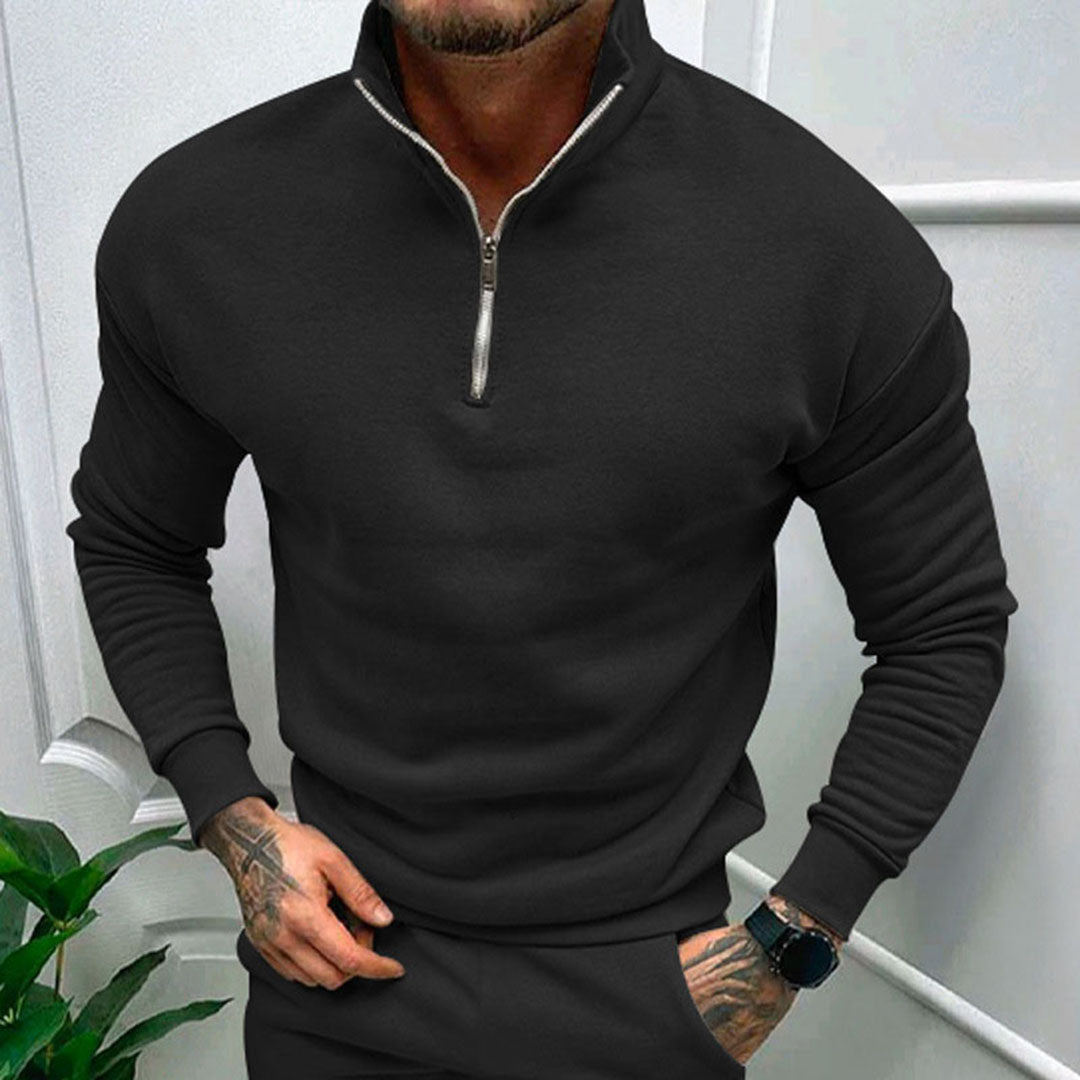 Men's Half-Zip Sweater with Zipper