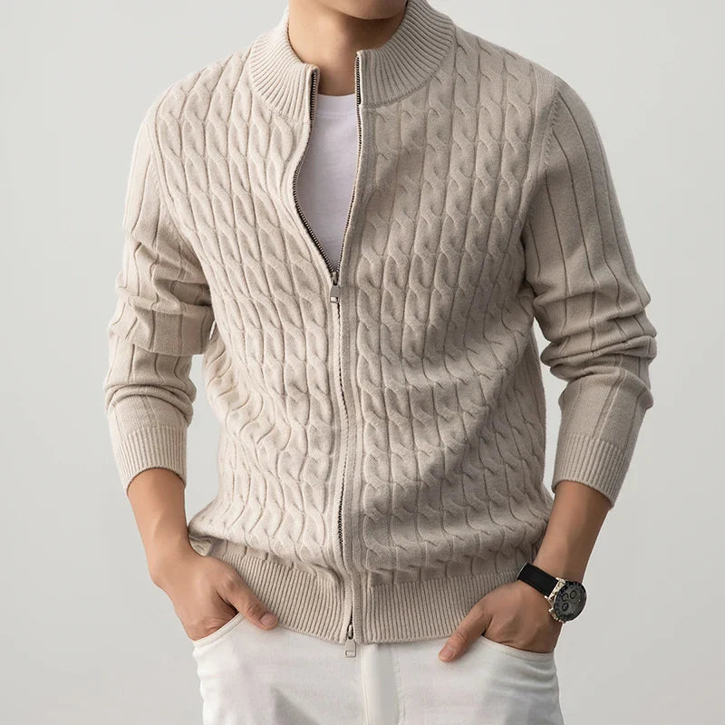 George | cable-knit wool cardigan