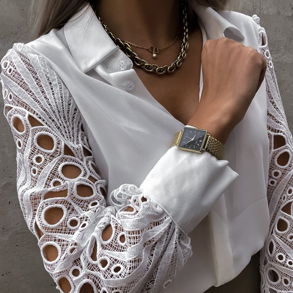 Elegant Women's Blouse with Puff Sleeves