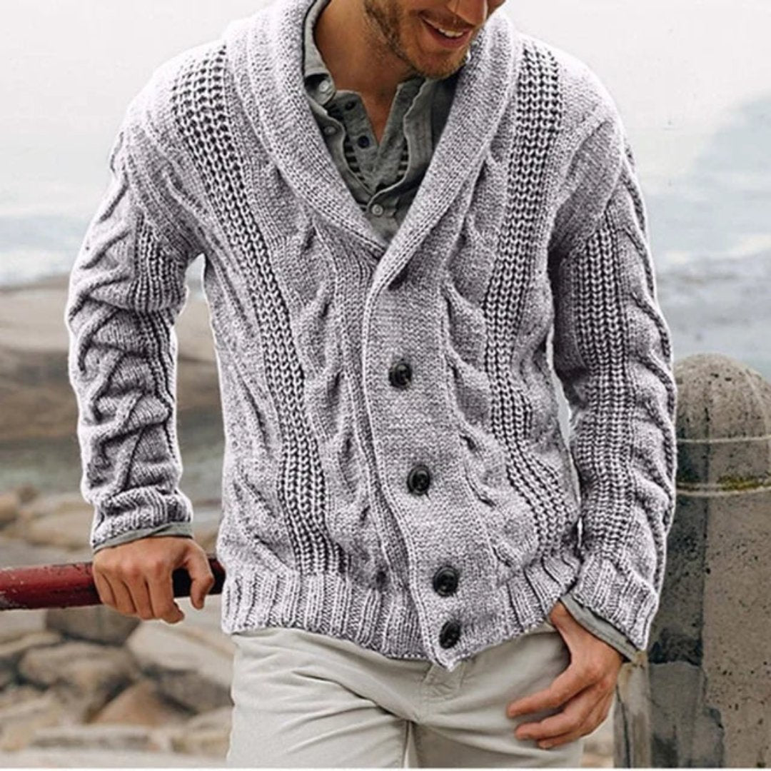 Men's Cardigan with Button Placket | Cozy Style