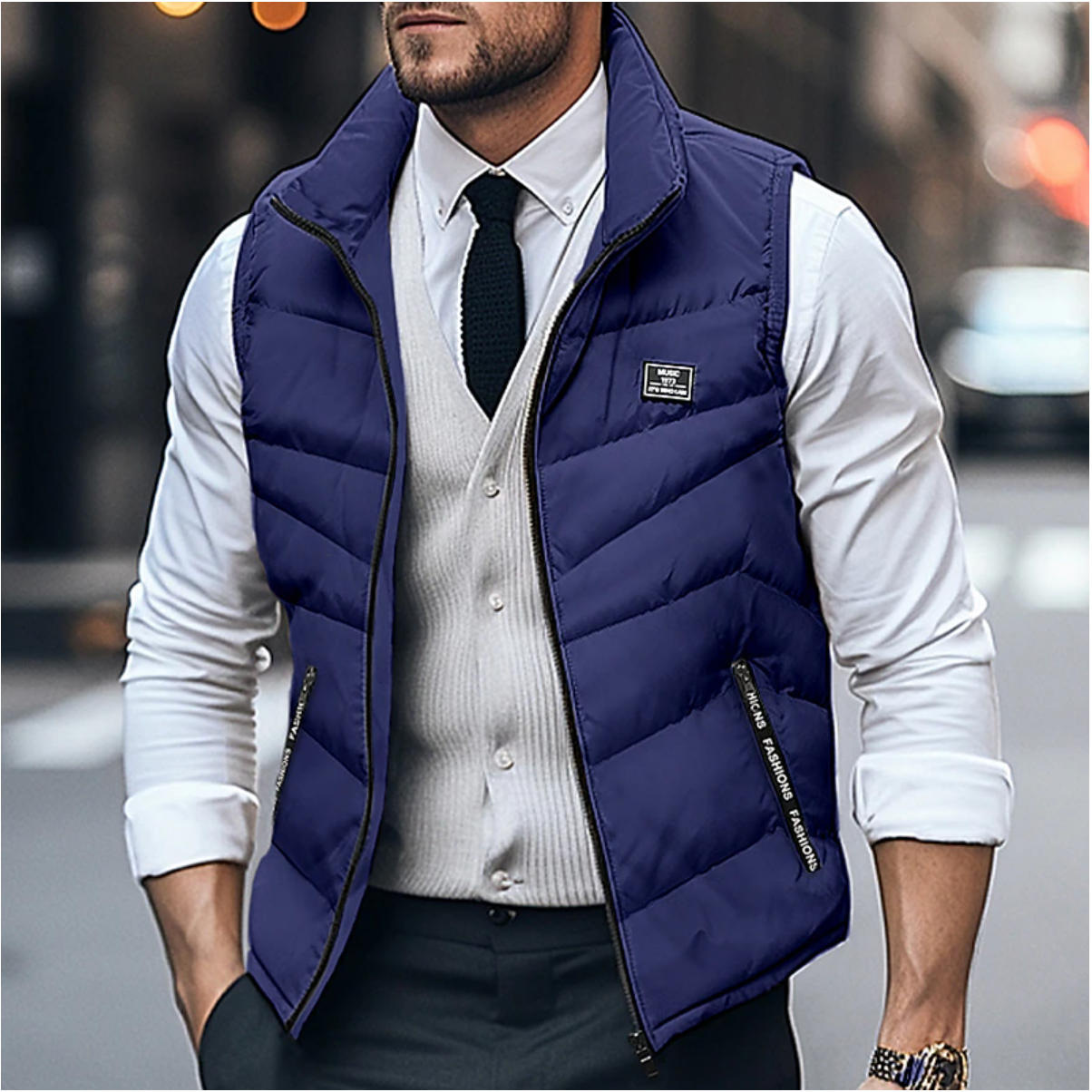 Men's Quilted Gilet | Zipper Closure