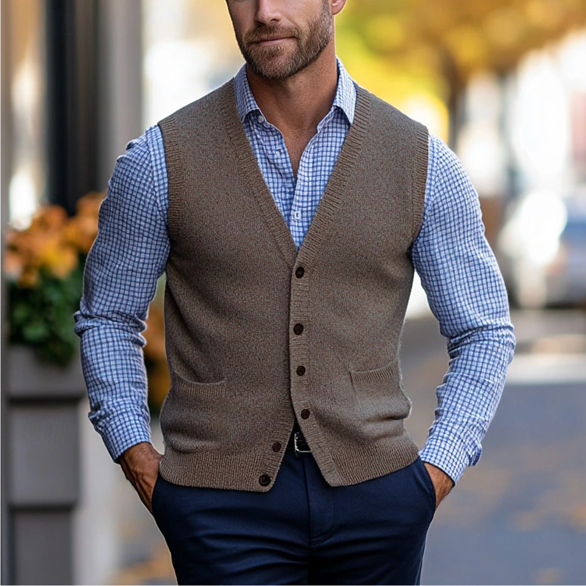 Sleeveless Cardigan Sweater