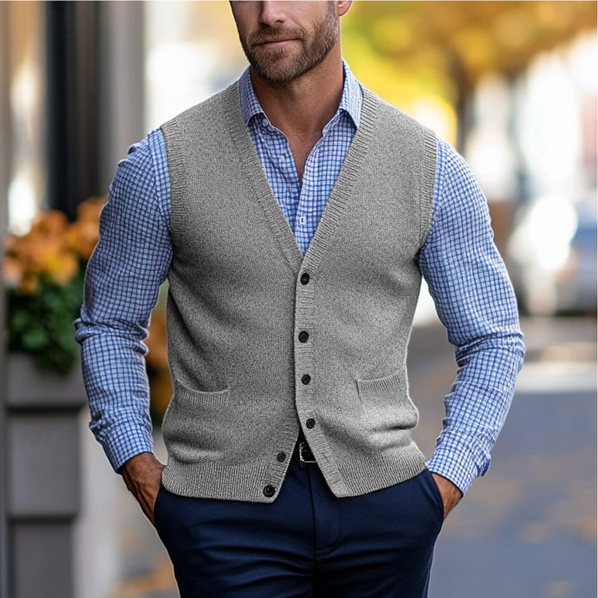 Sleeveless Cardigan Sweater