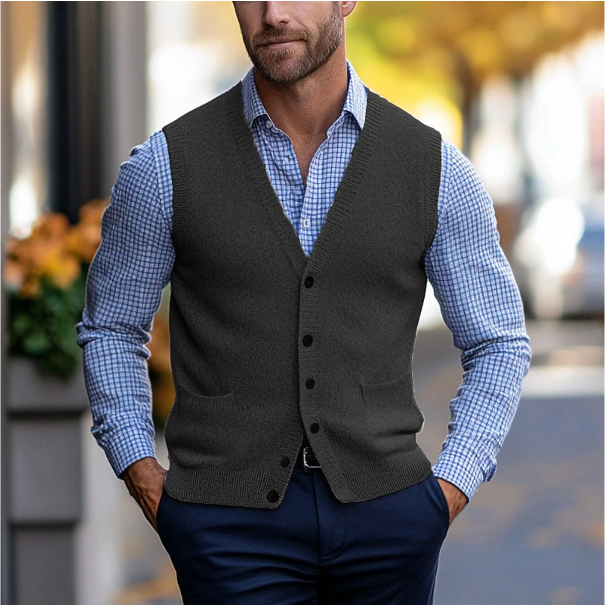 Sleeveless Cardigan Sweater