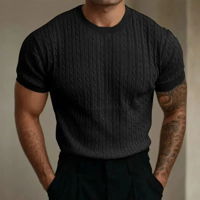 Tailored Fit Knitted T-Shirt for Men