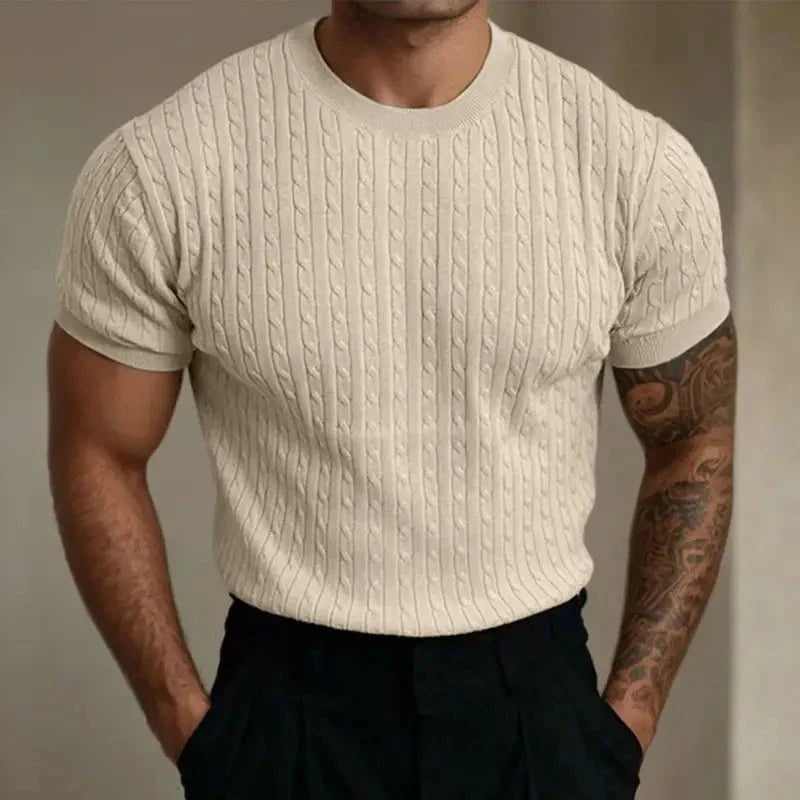 Tailored Fit Knitted T-Shirt for Men
