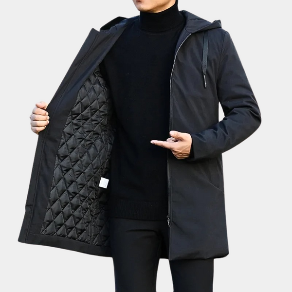 Men's Waterproof Rain Jacket | Stylish Long Coat