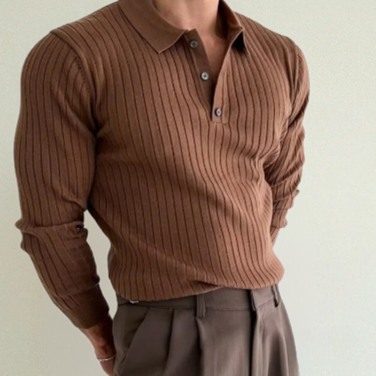 Timeless Long-Sleeve Polo with Classic Design