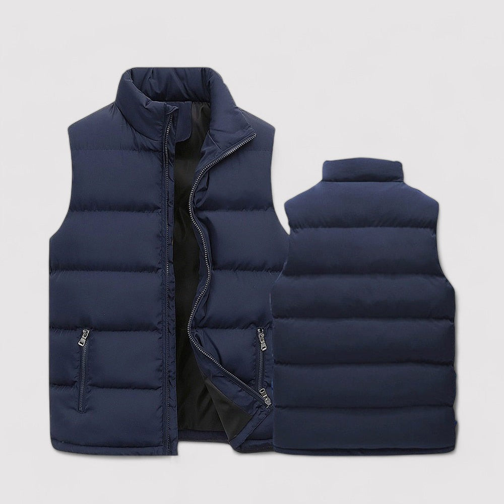 Men's Gilet with Stand Collar