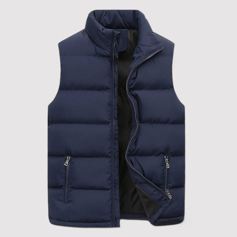 Men's Gilet with Stand Collar