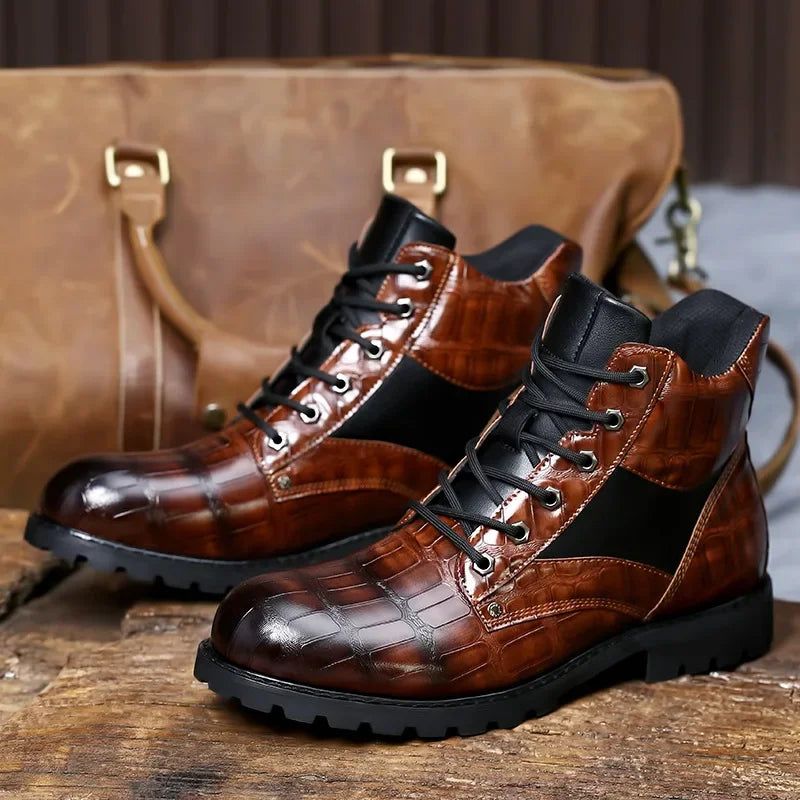 Brendan | Men's Elegant Crocodile Leather Boots