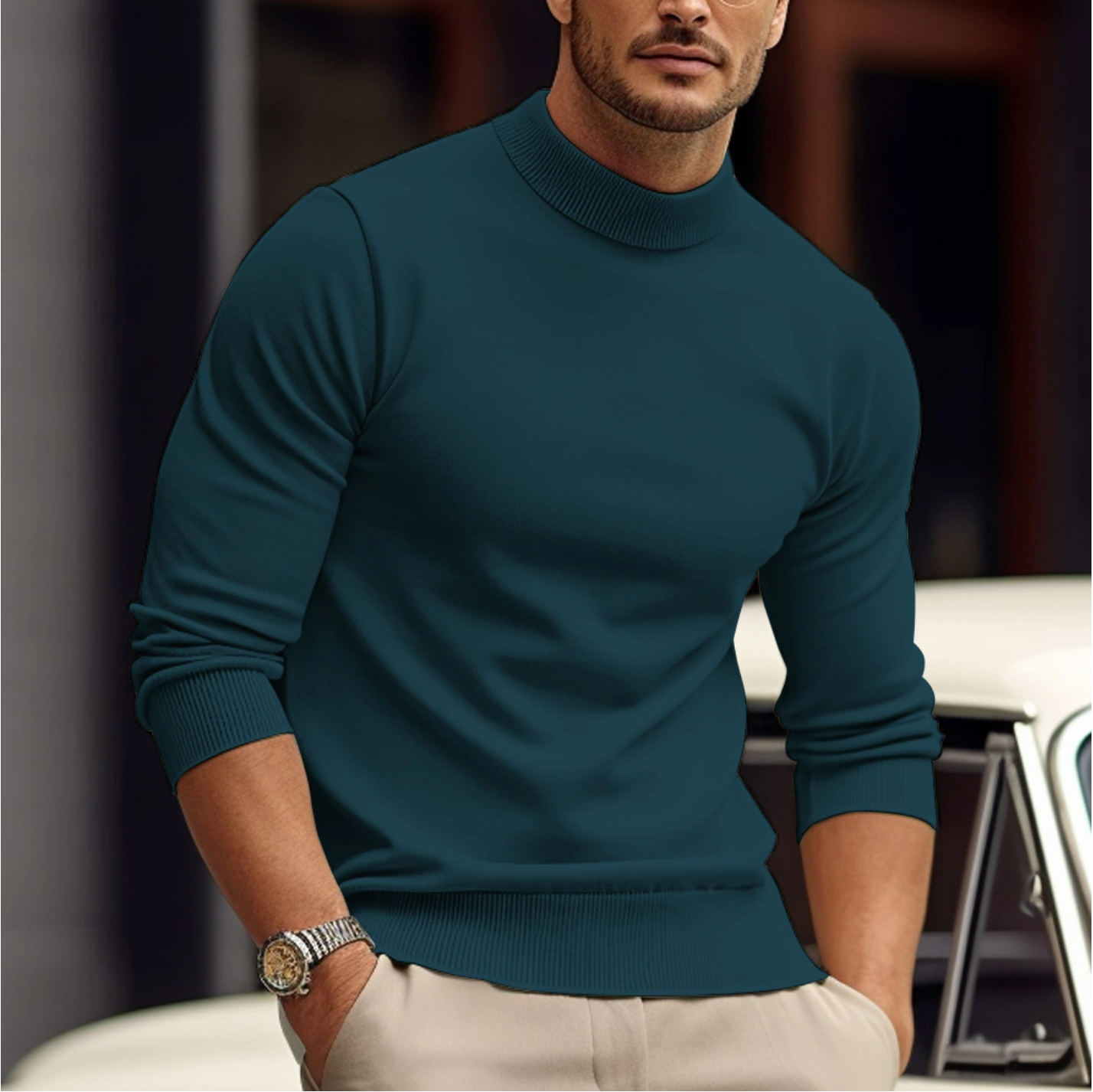Men's Sweater Crafted from Soft Cotton