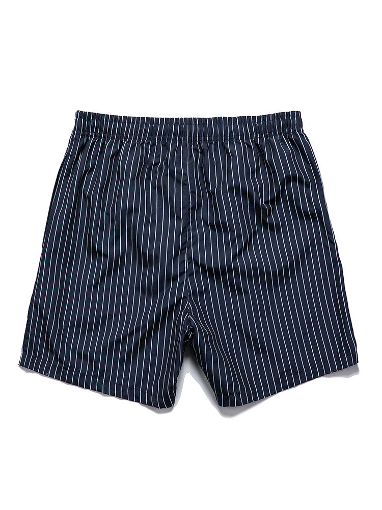 Men's Linen Look Shirt with Striped Swim Shorts