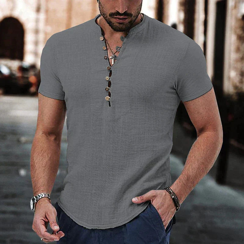 Lightweight Casual Henley Shirt for Men