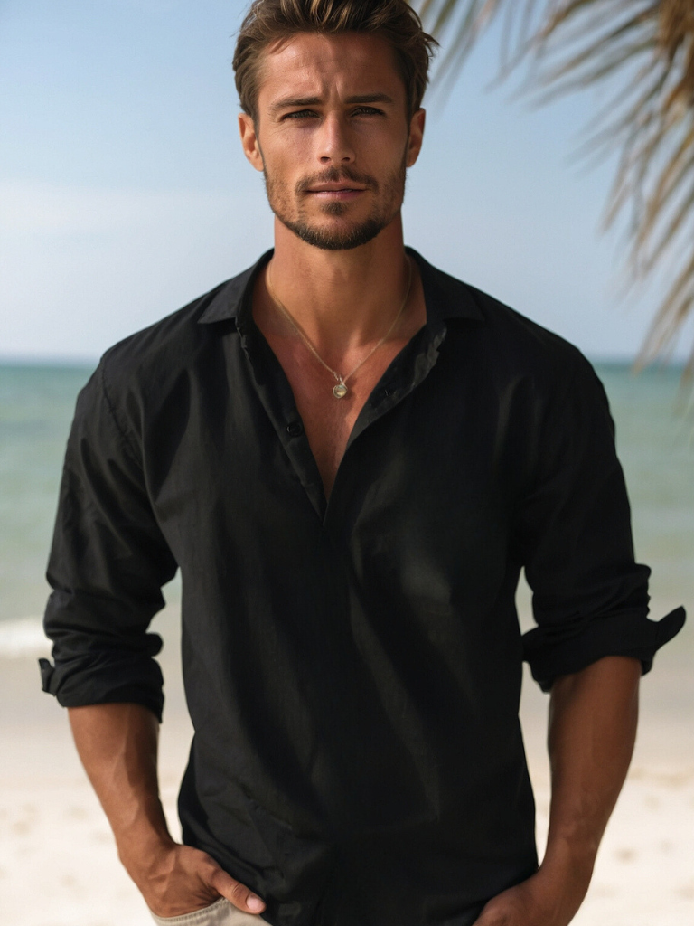 Linen Shirt with Comfortable Relaxed Fit
