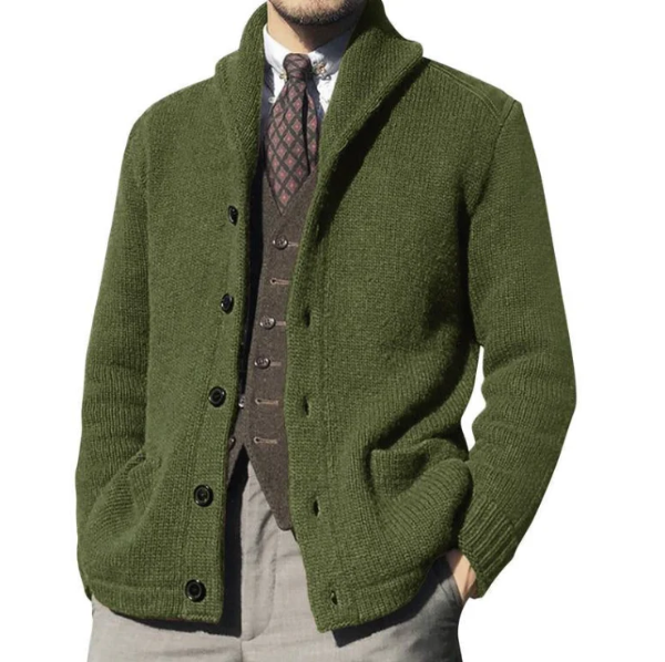 Darren | Men's Classic Button-Up High Collar Cardigan