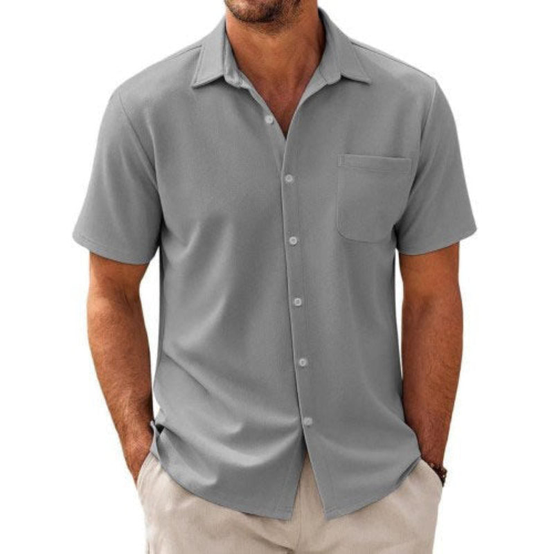 Men's Short Sleeve Cotton Blend Casual Shirt