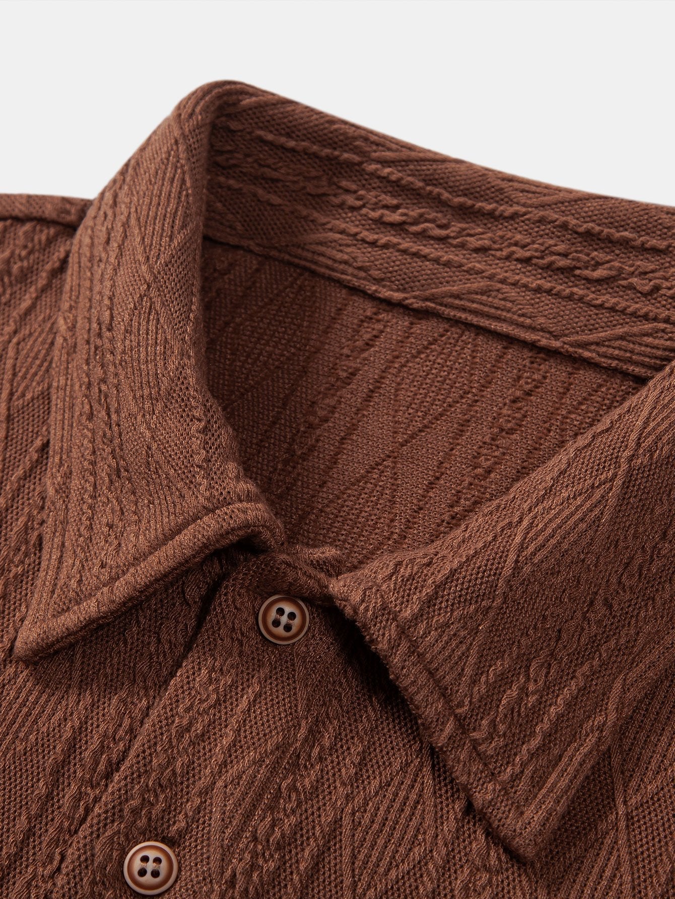 Men's Knitted Geometric Jacquard Polo Shirt