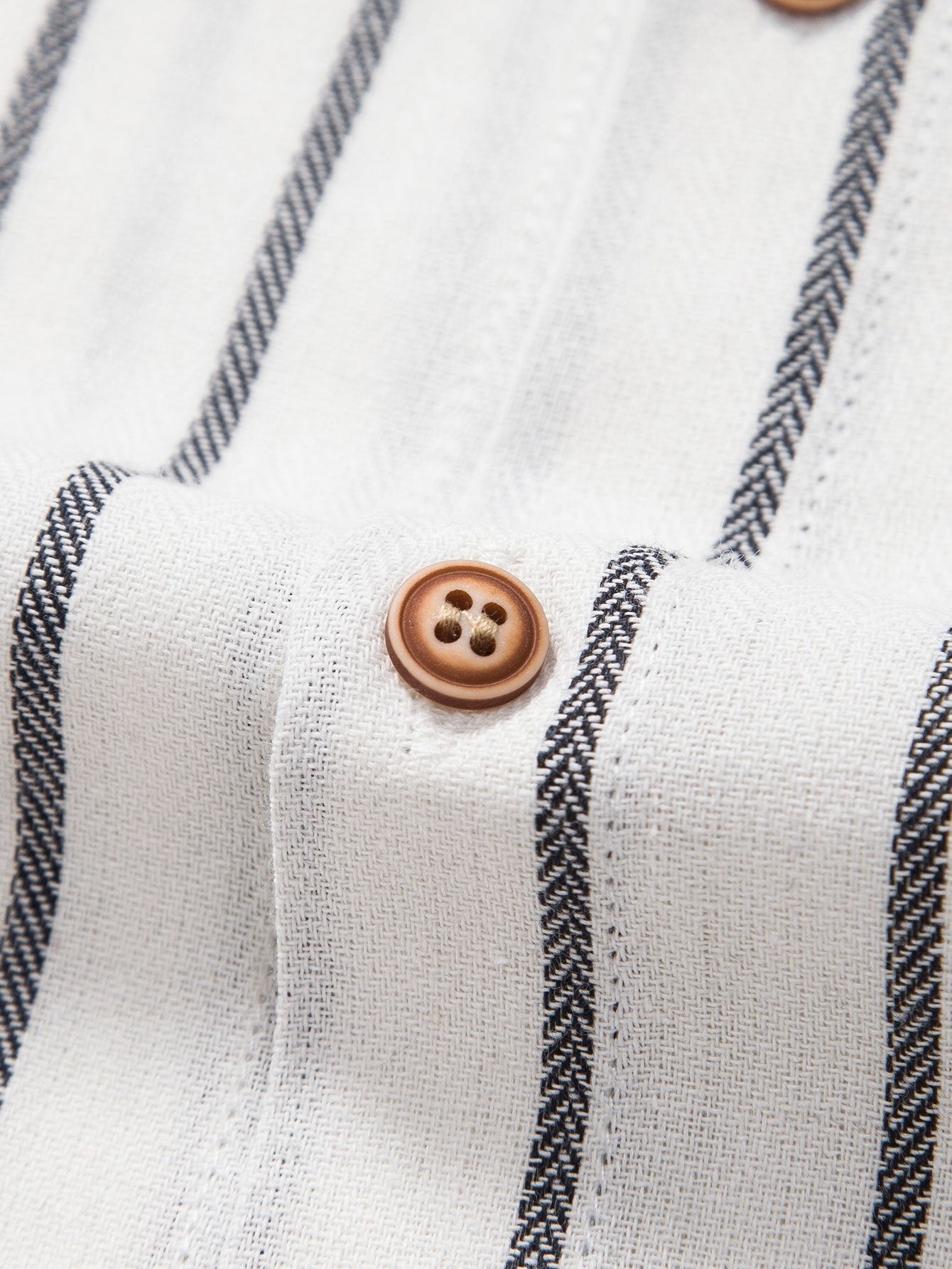 Men's Striped Cotton Shirt with Linen Pants Set