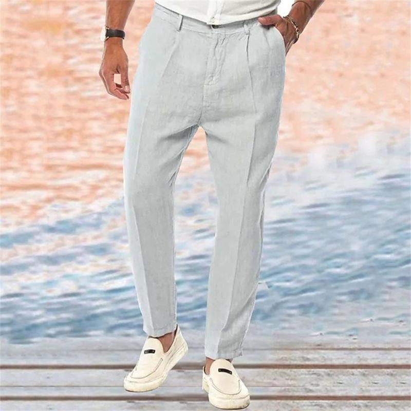 Relaxed Linen Trousers with Straight Cut