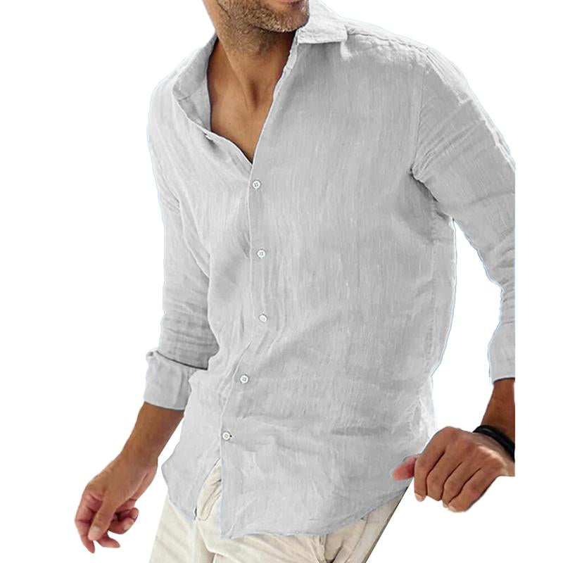 Lightweight Long Sleeve Casual Linen Shirt