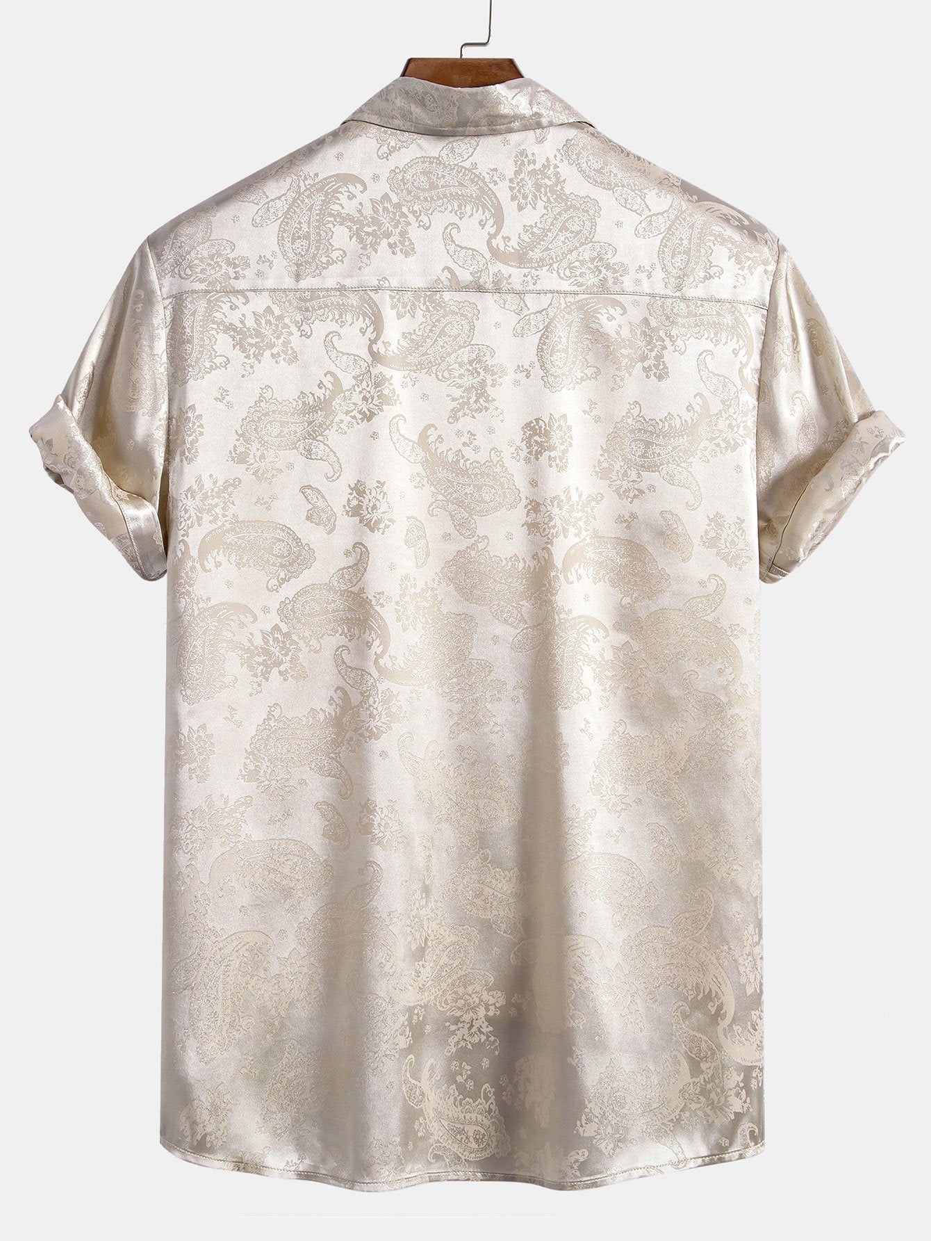 Men's Paisley Print Satin Shirt