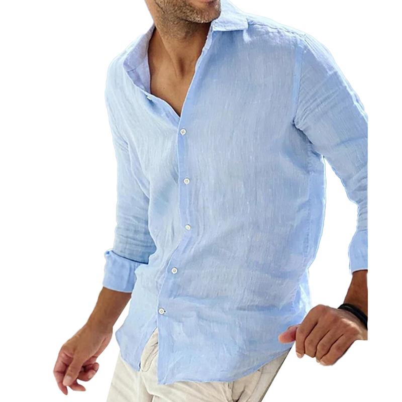 Lightweight Long Sleeve Casual Linen Shirt
