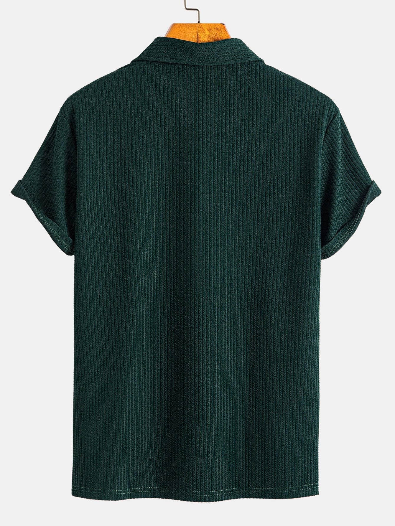 Men's Muscle Fit Ribbed Half Zip Polo