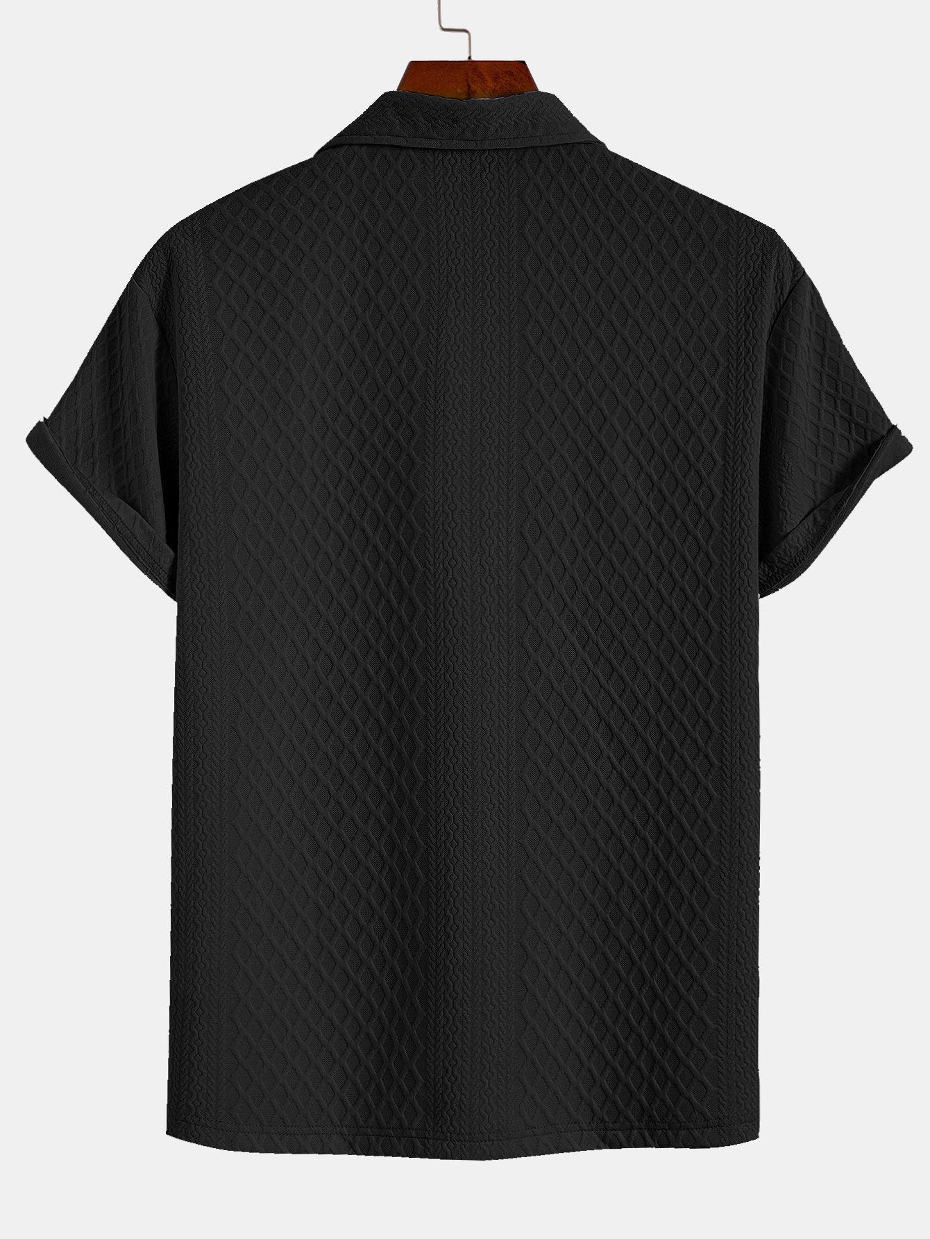 Men's Geometric Rhombus Jacquard Polo Shirt