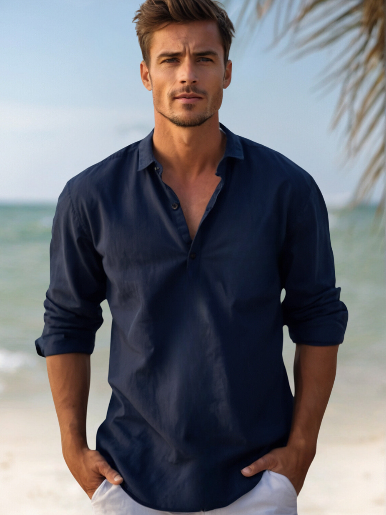 Linen Shirt with Comfortable Relaxed Fit