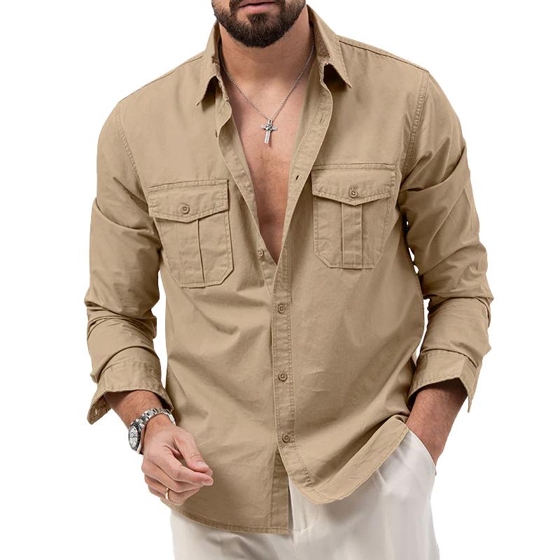 Cotton Cargo Shirt Featuring Button Details