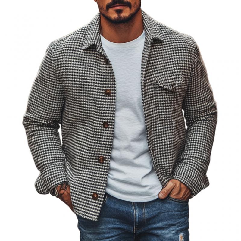 Men's Vintage Houndstooth Shacket