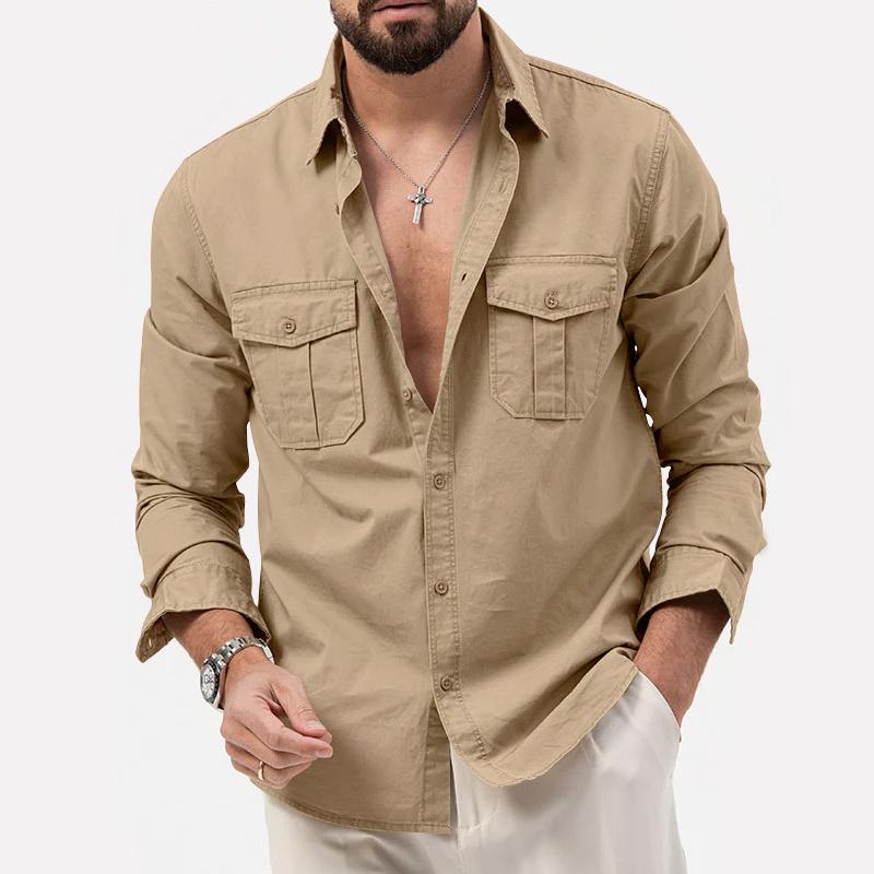 Cotton Cargo Shirt Featuring Button Details