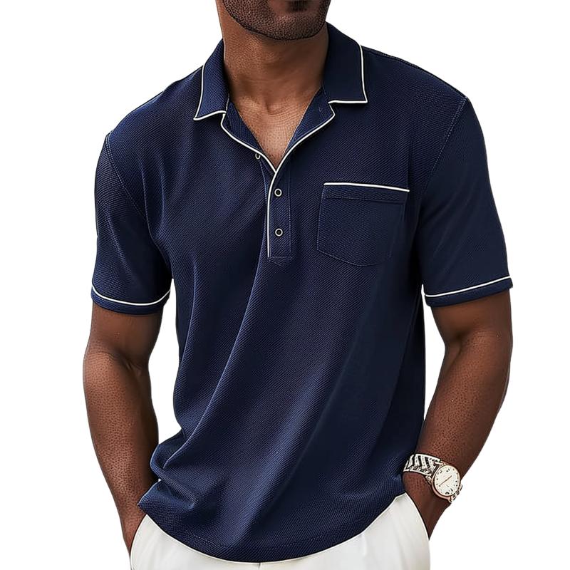 Short Sleeve Polo with Colorblock Style