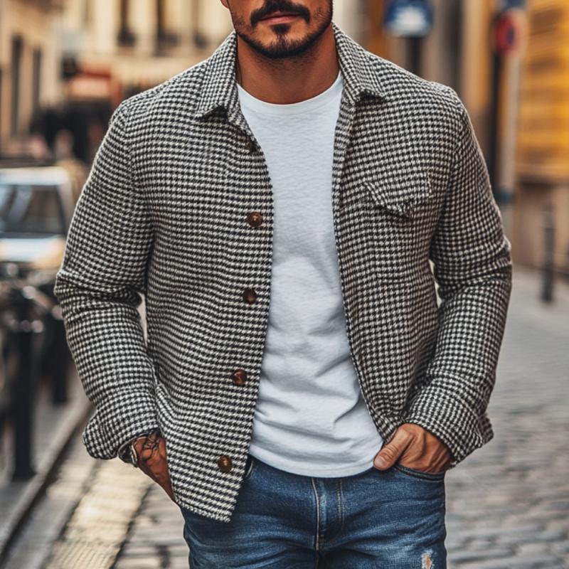 Men's Vintage Houndstooth Shacket