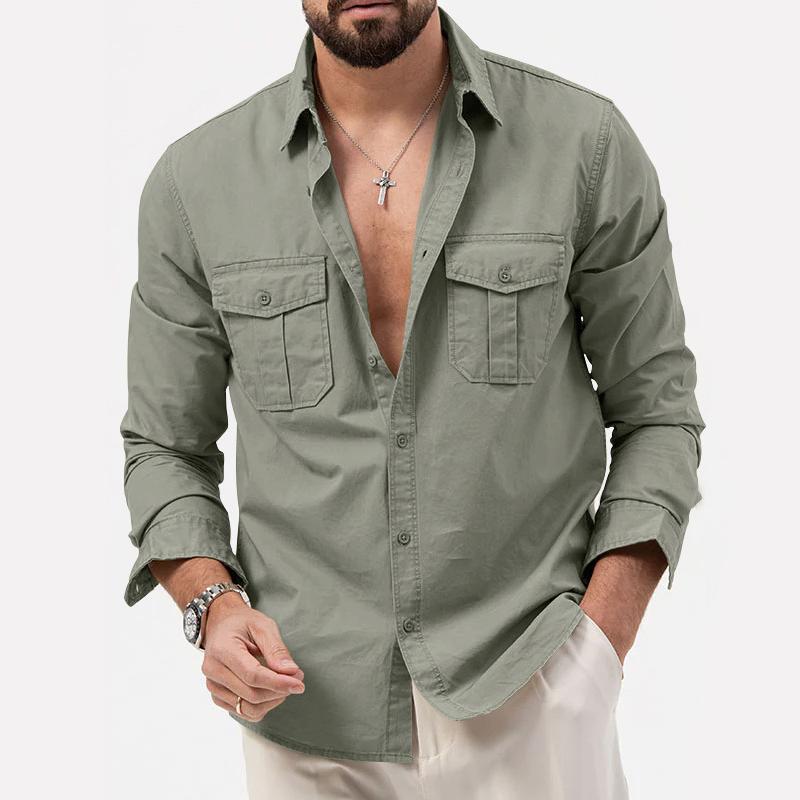 Cotton Cargo Shirt Featuring Button Details