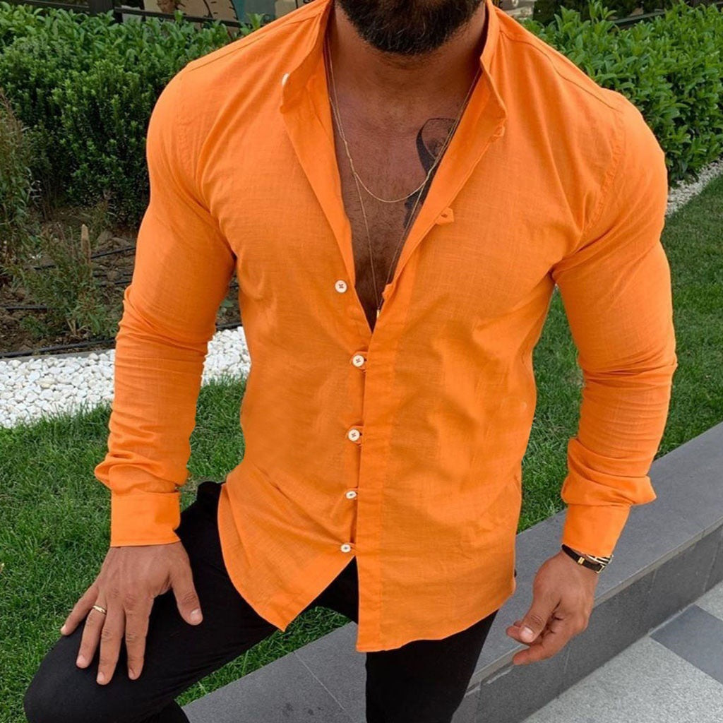 Men's Solid Linen Shirt