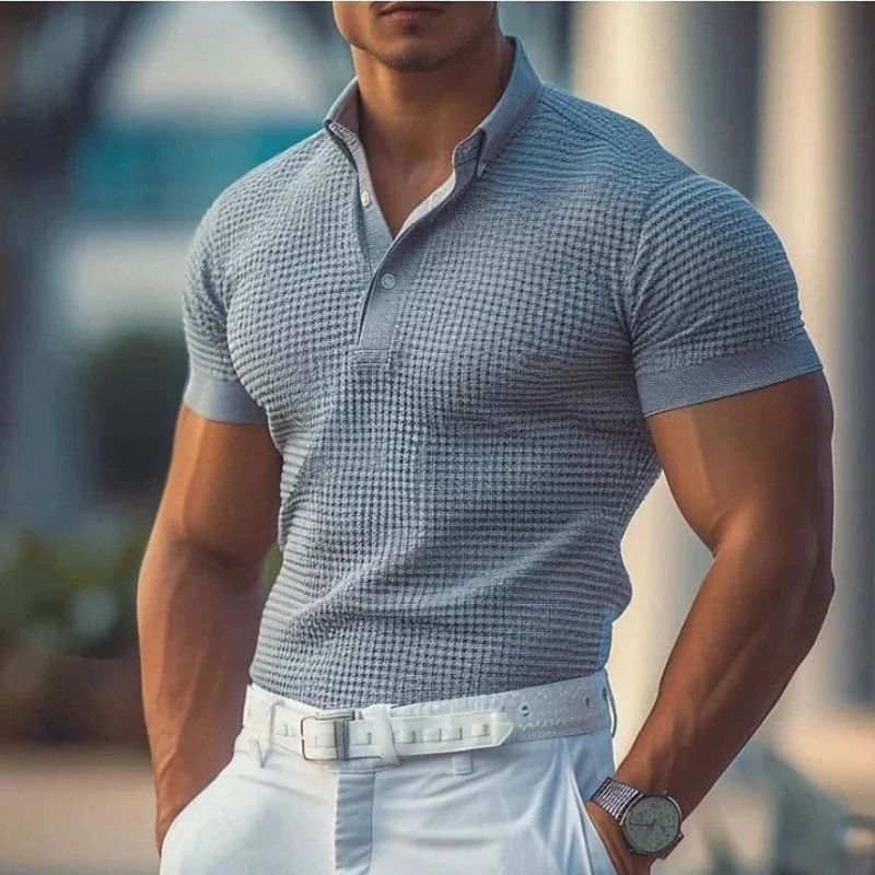 Timeless Men's Summer Polo with Button Closure