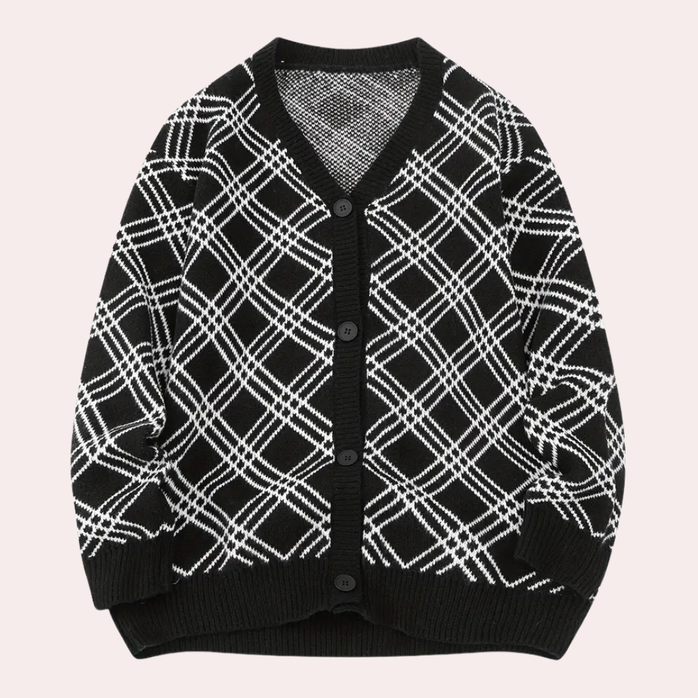 Graham | Men's Elegant Checkered Cardigan